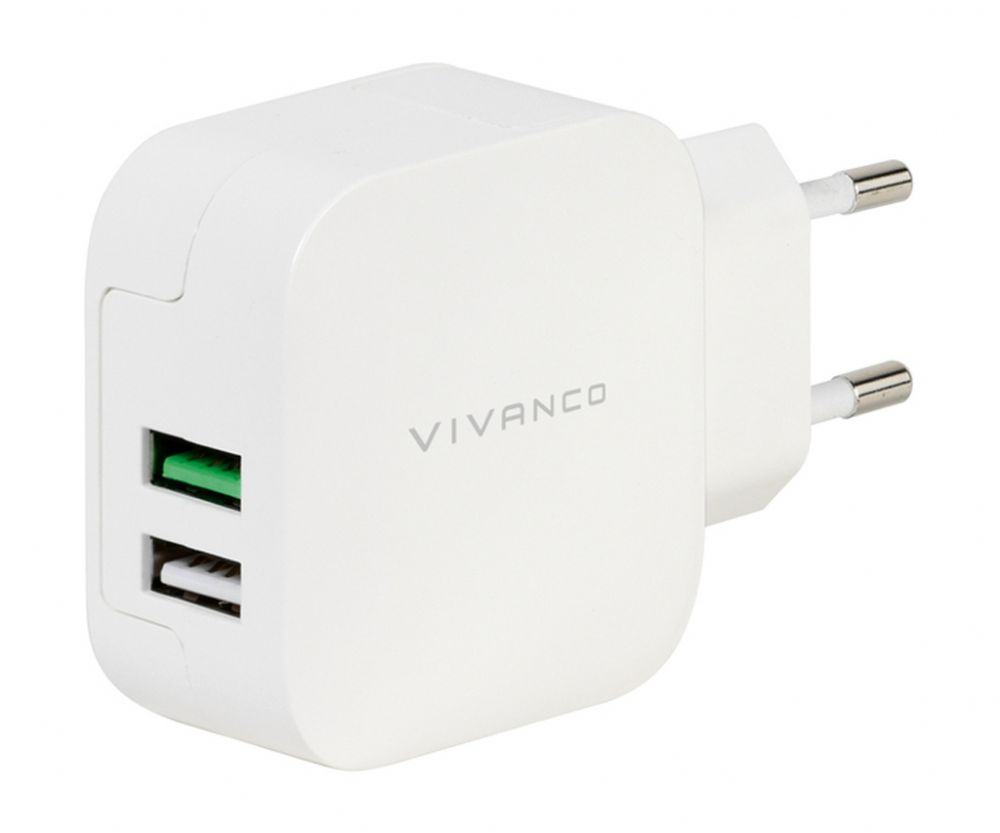 CARGADOR USB VIVANCO 37563 CHARGVVUSB3.4AW